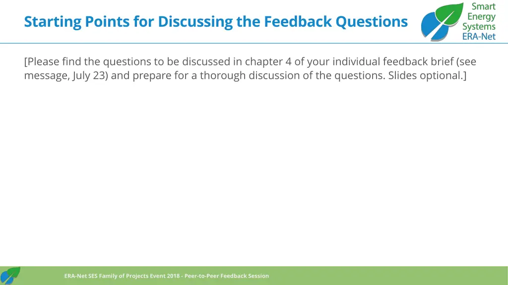 starting points for discussing the feedback