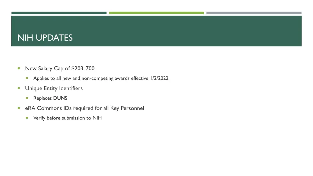 nih updates