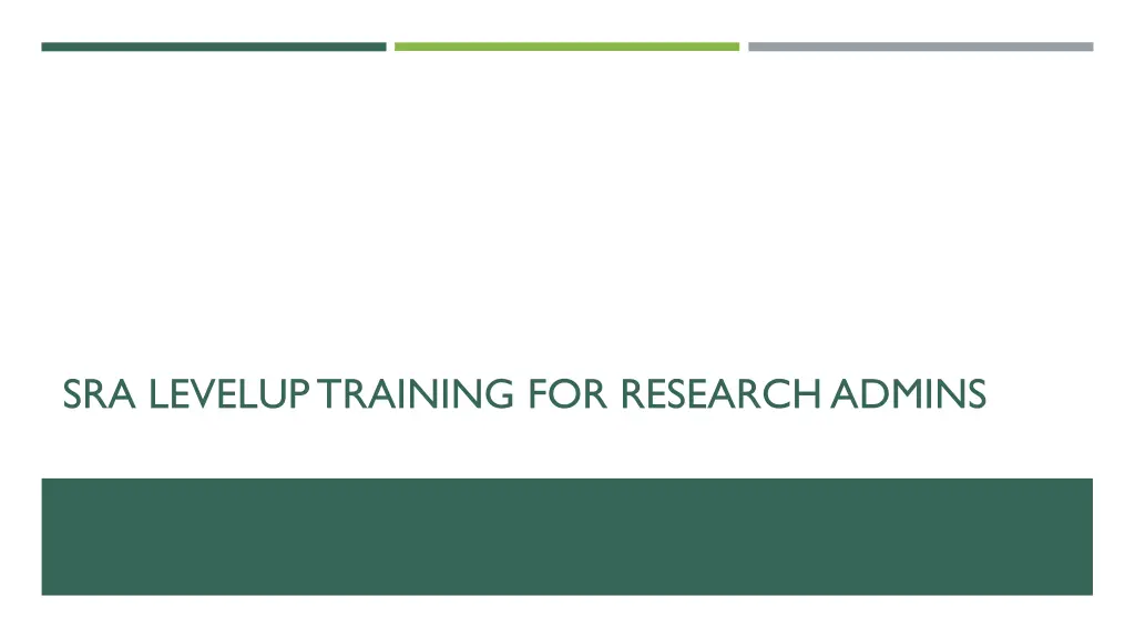 sra levelup training for research admins