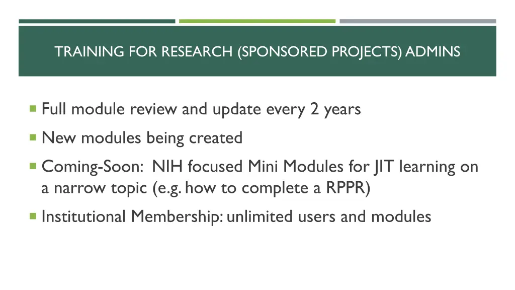 training for research sponsored projects admins 3