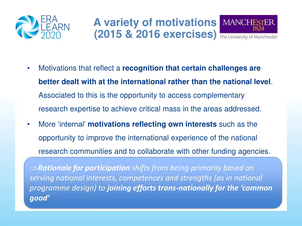 a variety of motivations 2015 2016 exercises