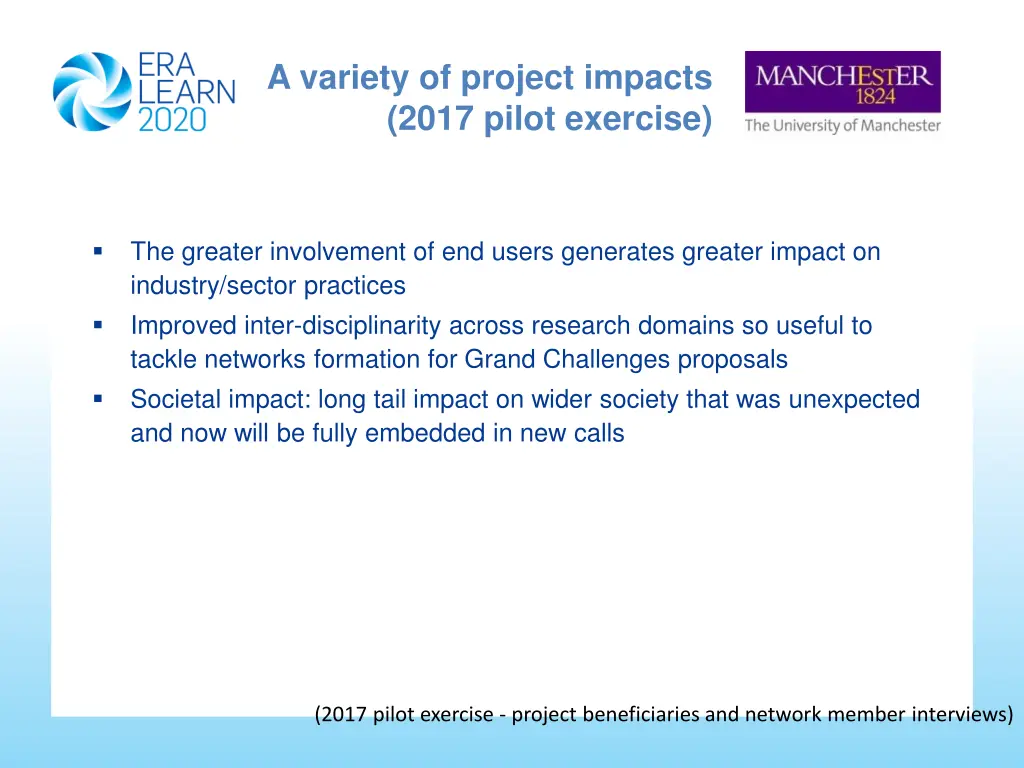 a variety of project impacts 2017 pilot exercise 1