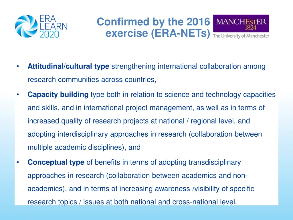 confirmed by the 2016 exercise era nets