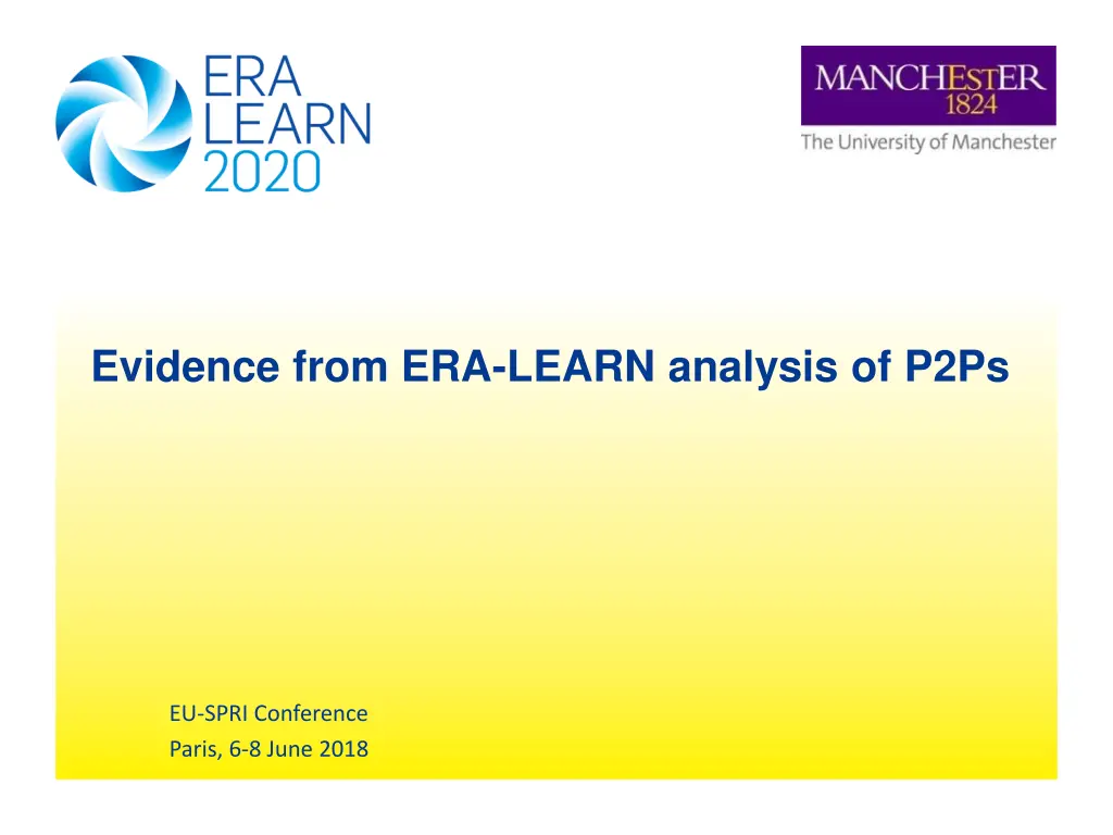 evidence from era learn analysis of p2ps