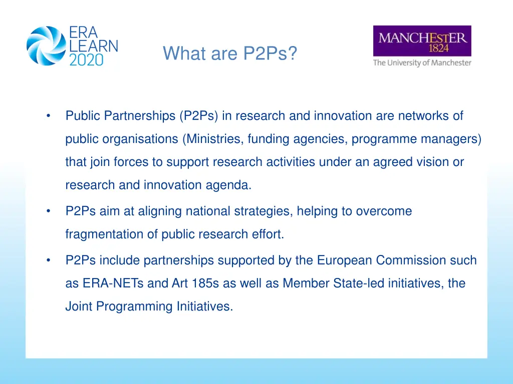 what are p2ps