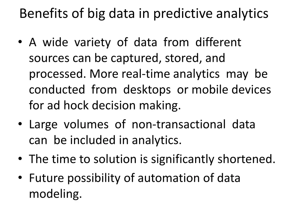 benefits of big data in predictive analytics