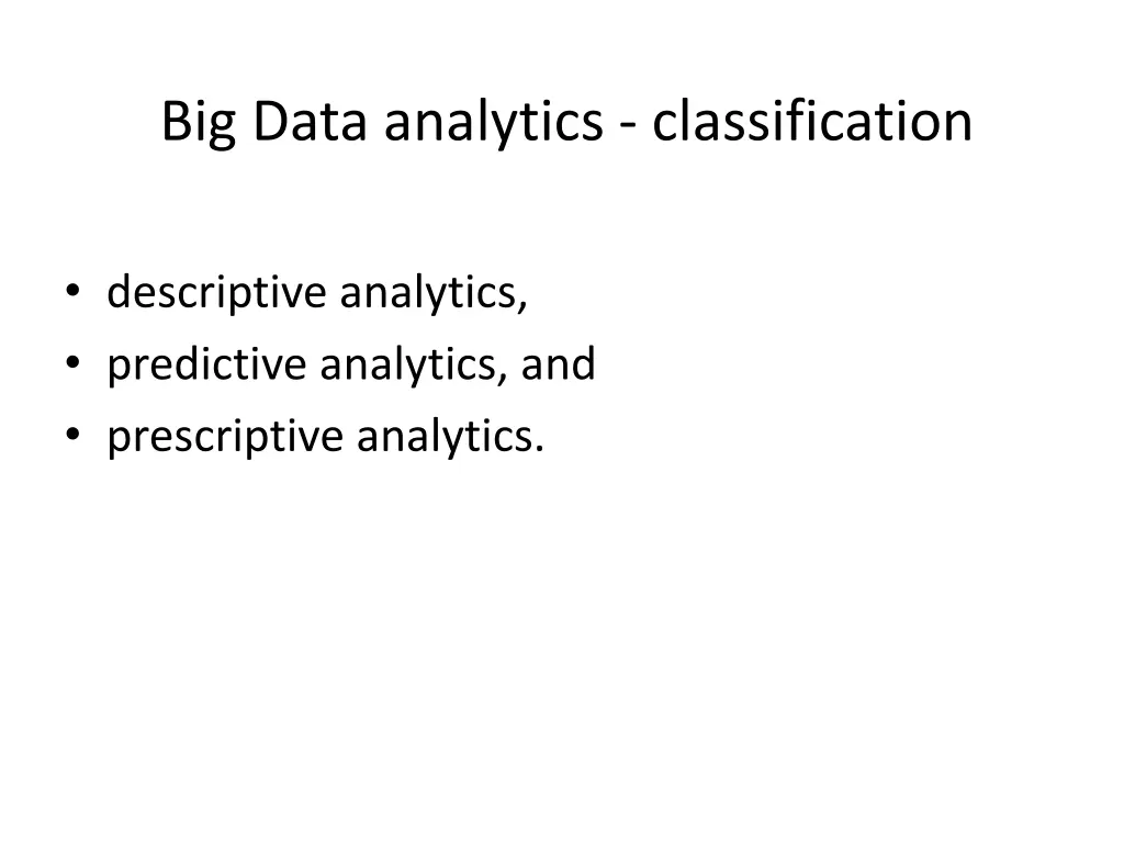 big data analytics classification