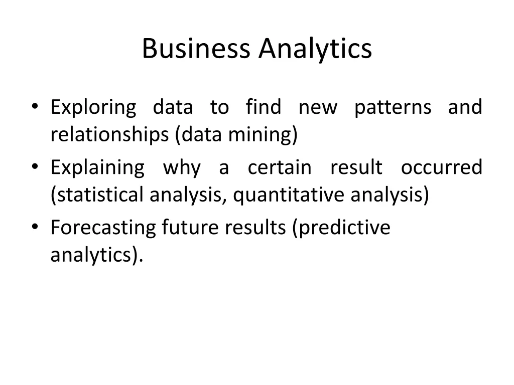 business analytics