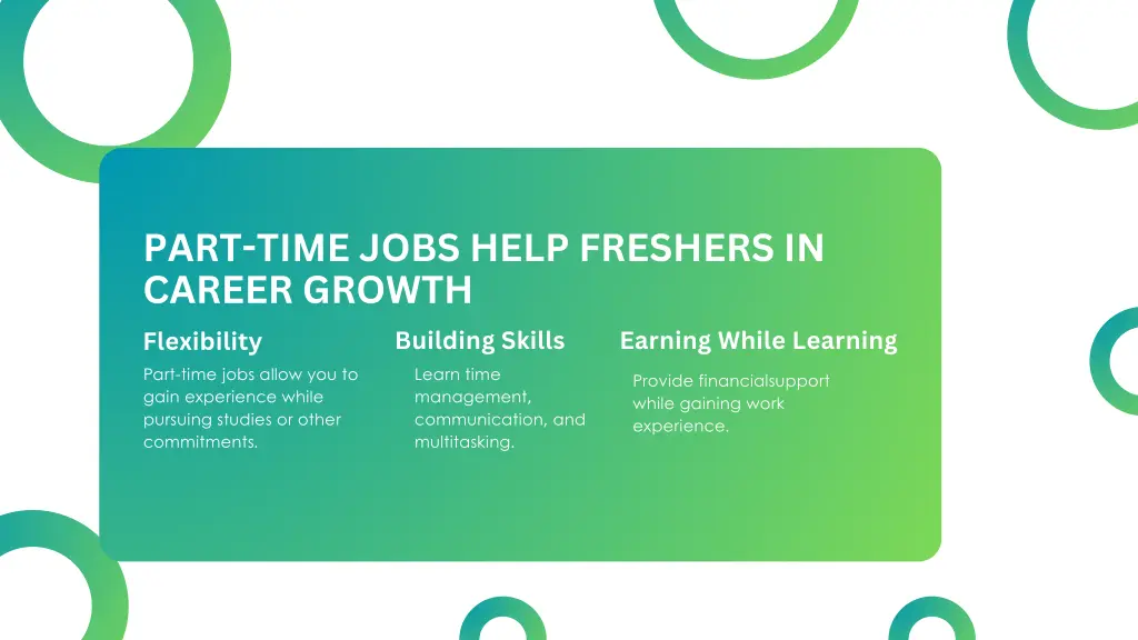 part time jobs help freshers in career growth