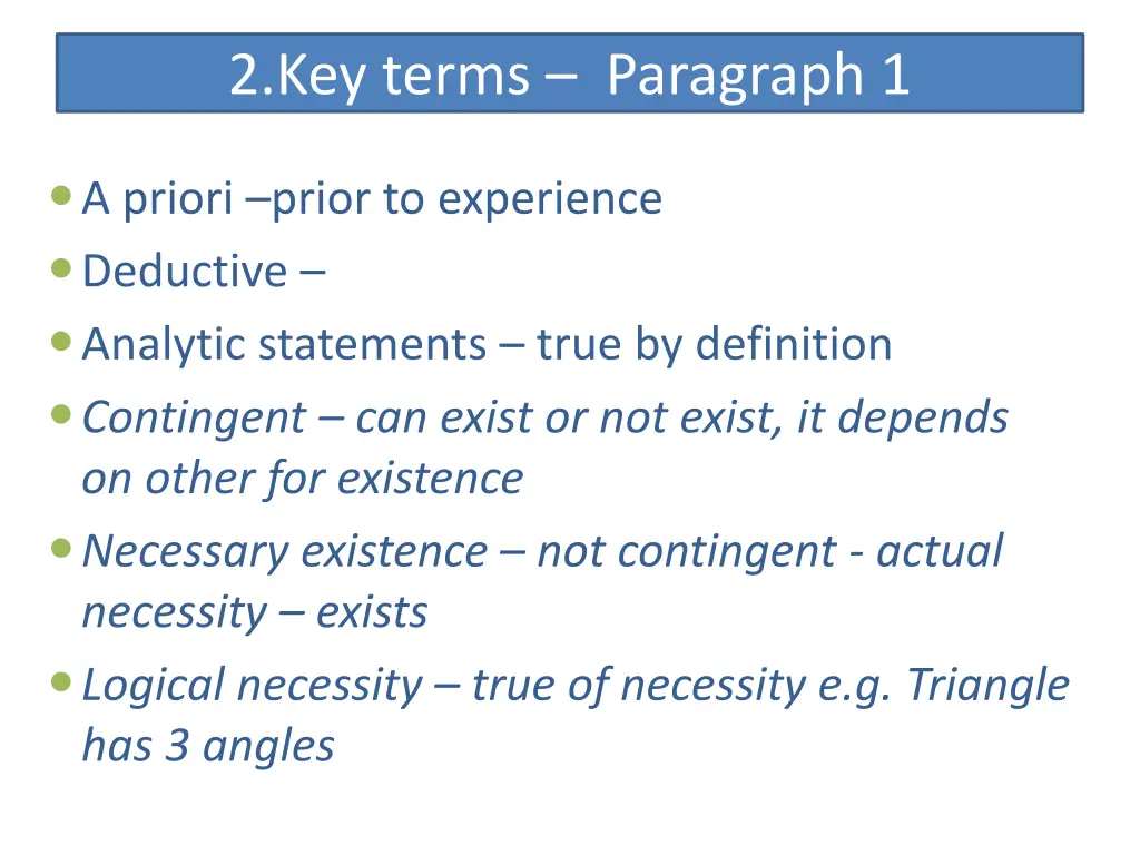 2 key terms paragraph 1