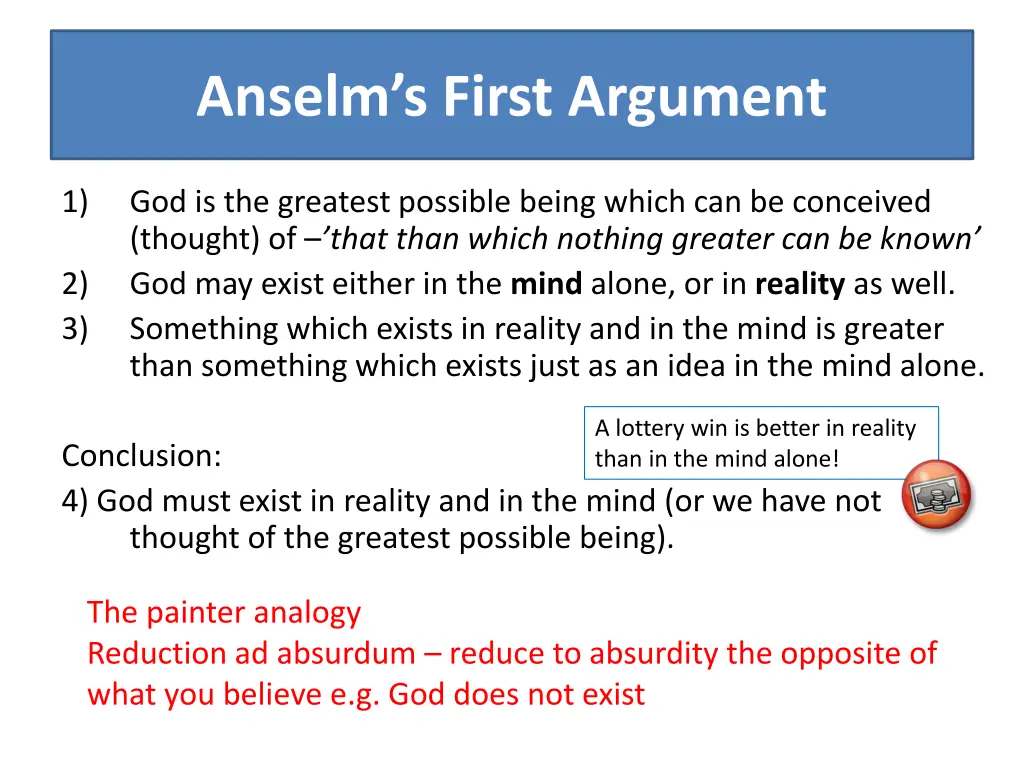 anselm s first argument