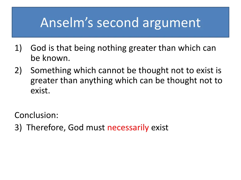 anselm s second argument