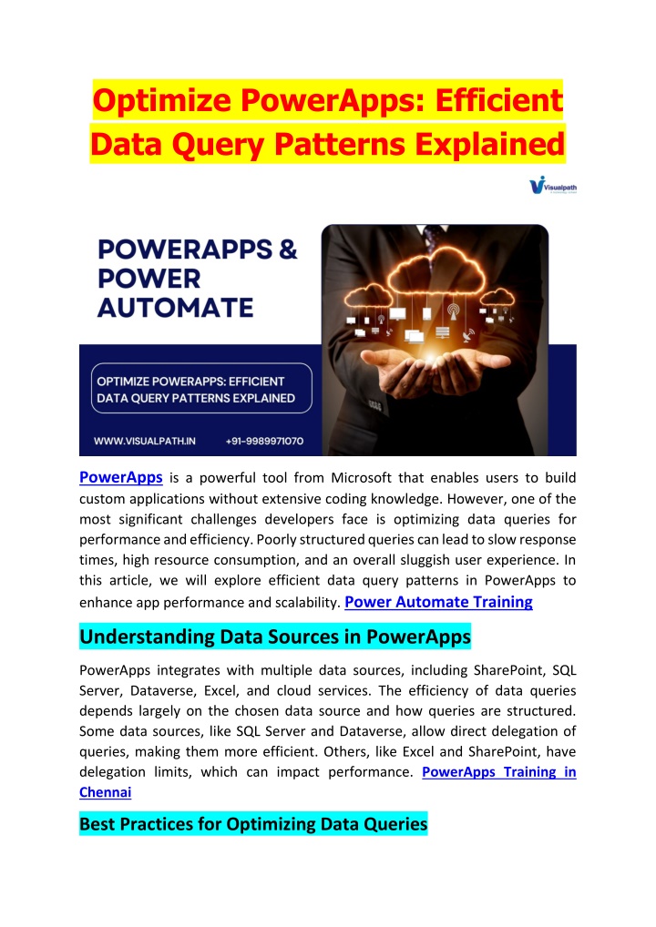 optimize powerapps efficient data query patterns
