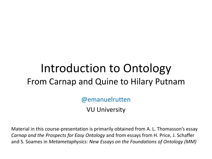 introduction to ontology from carnap and quine