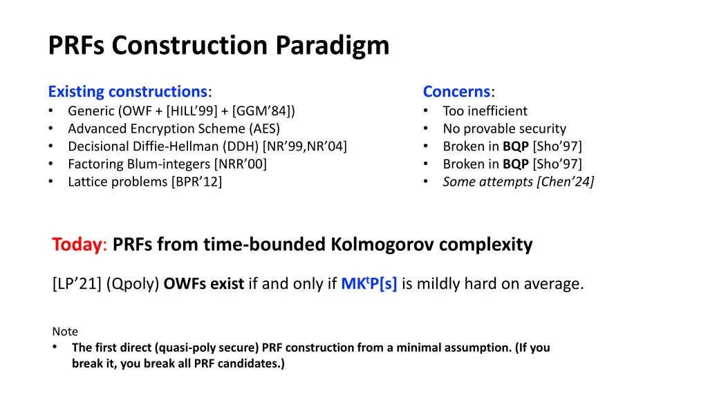 prfs construction paradigm