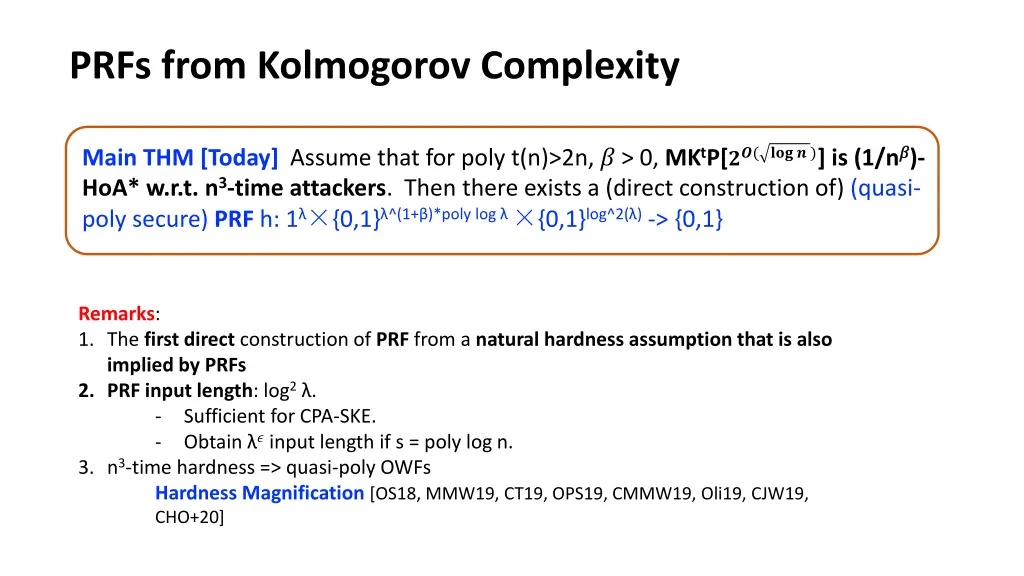 prfs from kolmogorov complexity 2