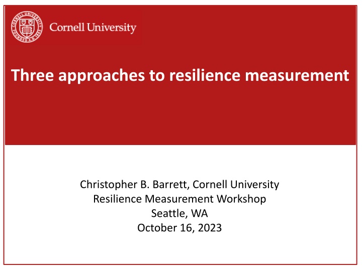 three approaches to resilience measurement