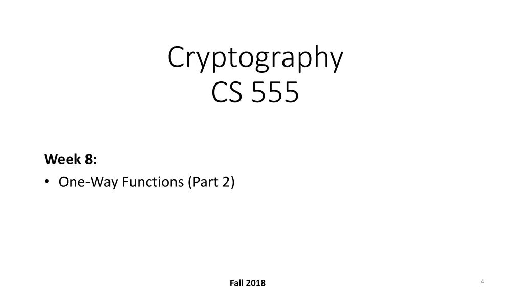 cryptography cs 555