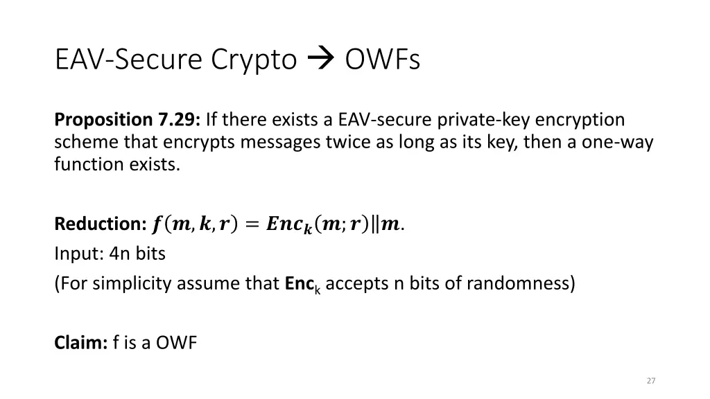eav secure crypto owfs 1