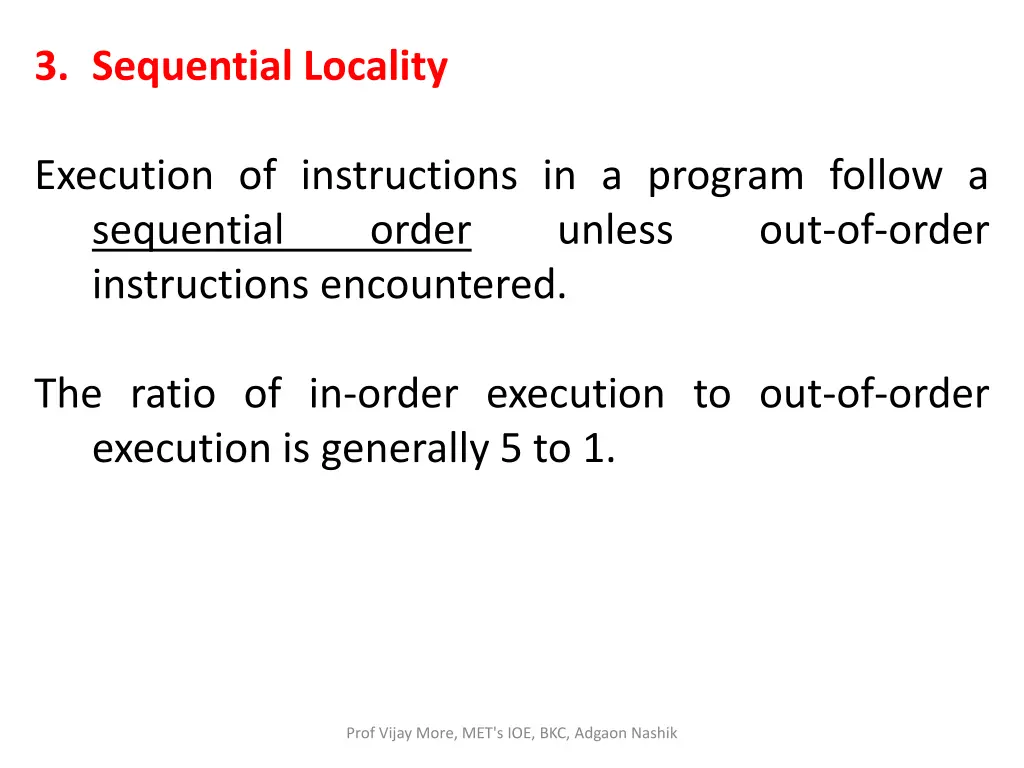 3 sequential locality