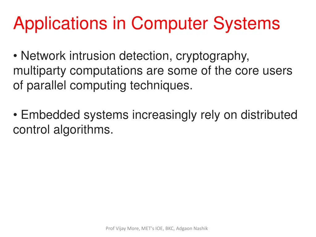applications in computer systems
