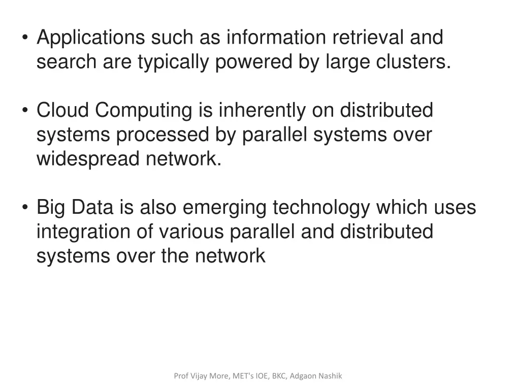 applications such as information retrieval