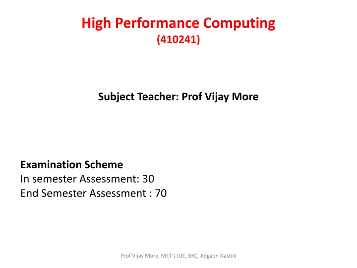 high performance computing 410241