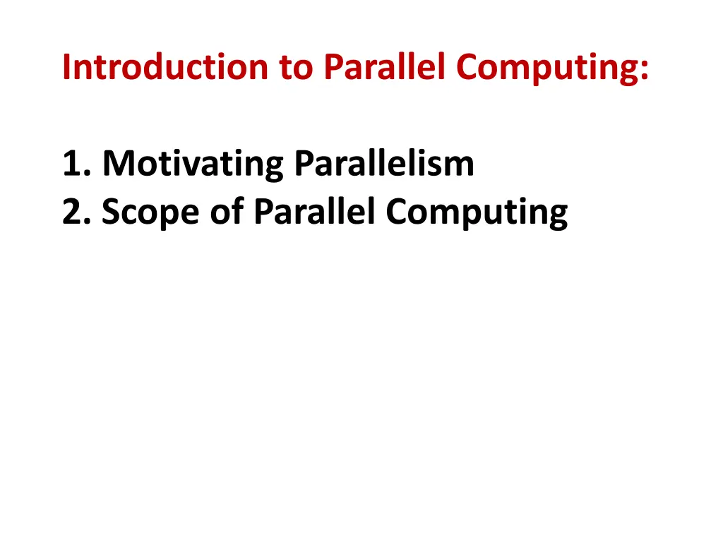 introduction to parallel computing