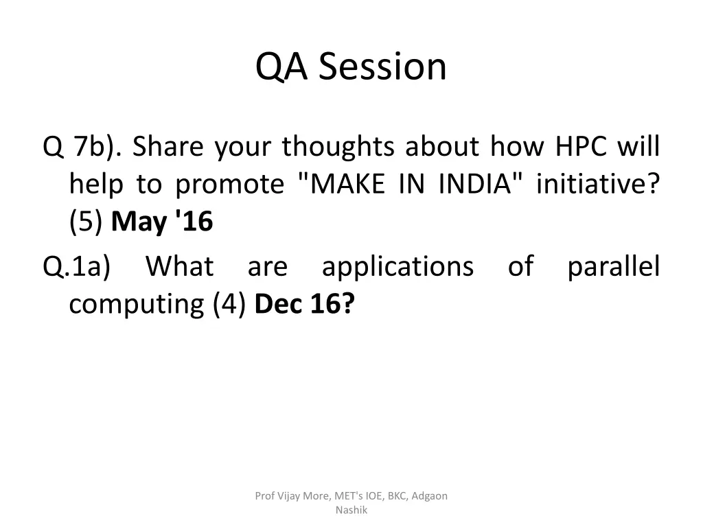 qa session