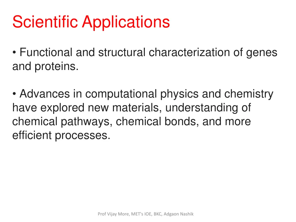 scientific applications