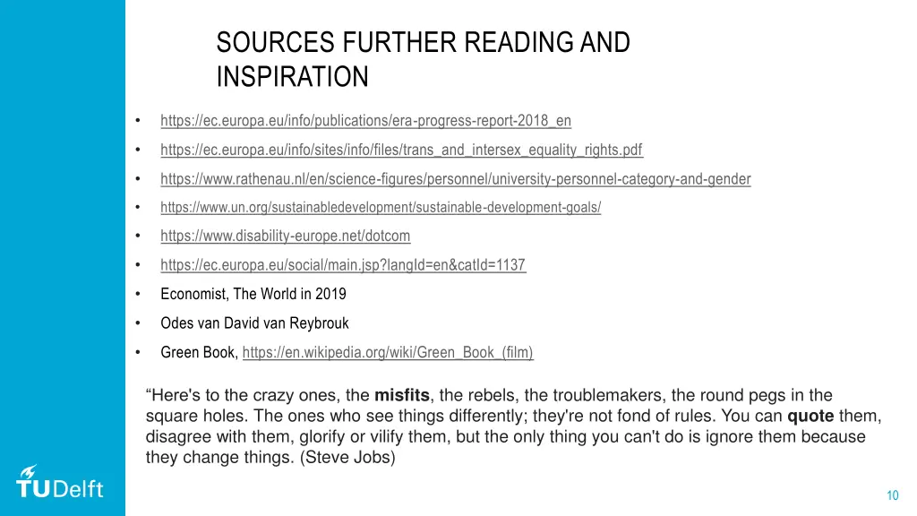 sources further reading and inspiration