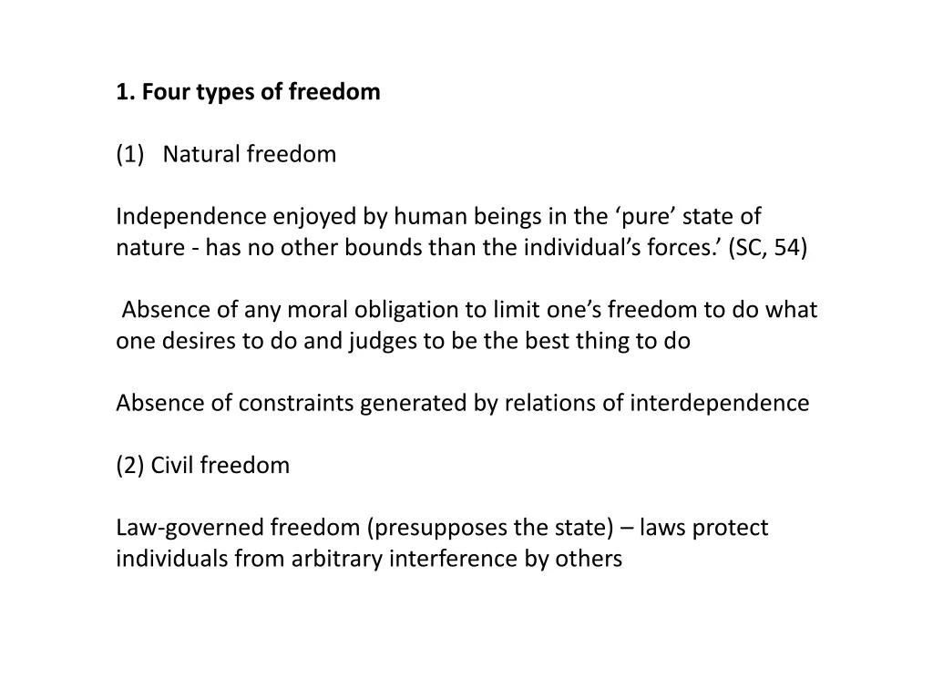 1 four types of freedom