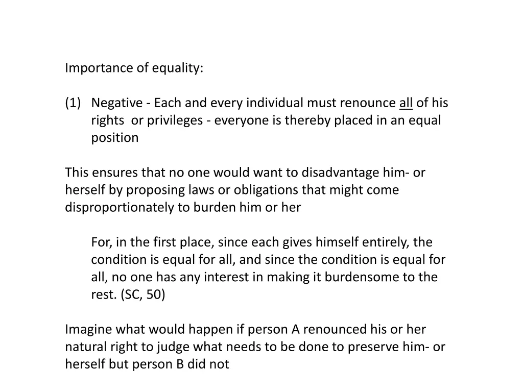 importance of equality