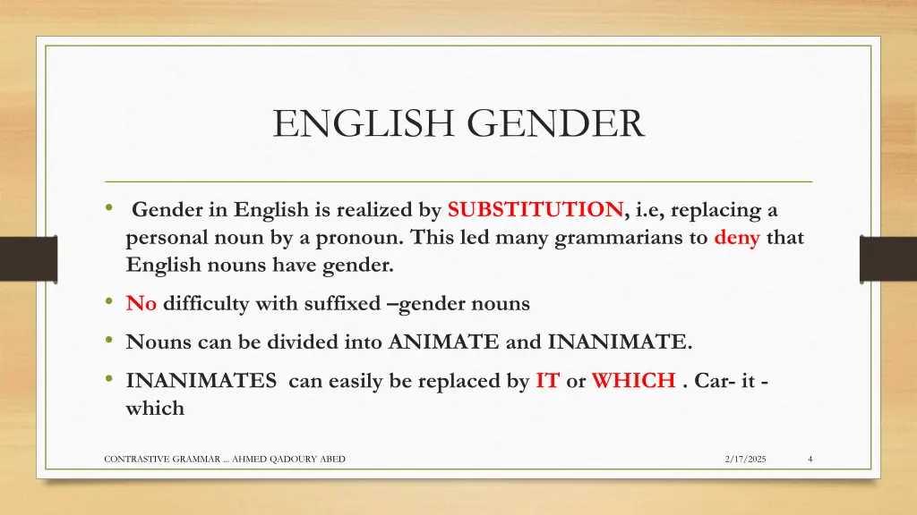 english gender