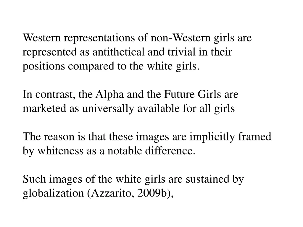 western representations of non western girls