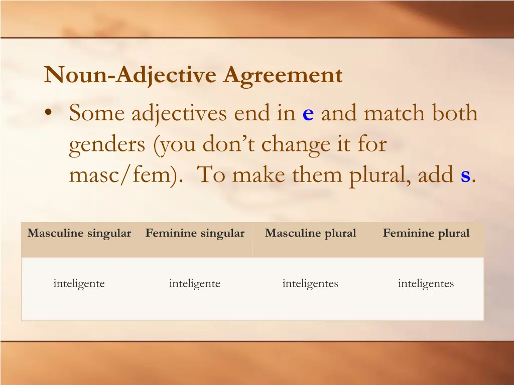 noun adjective agreement 2
