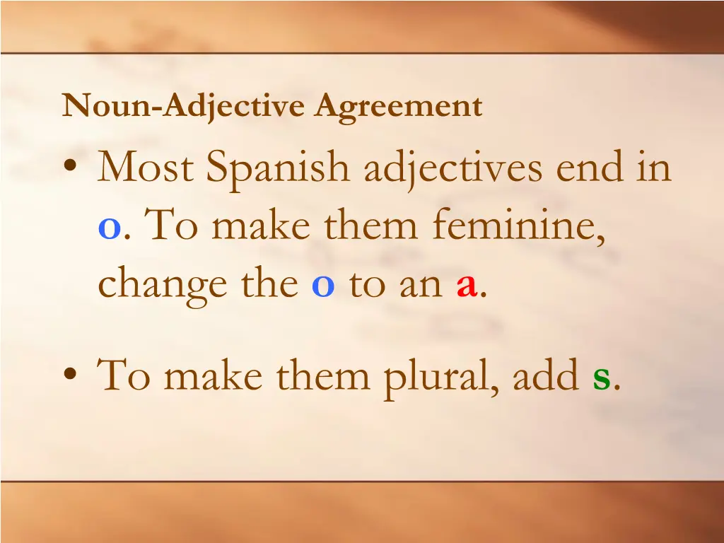 noun adjective agreement
