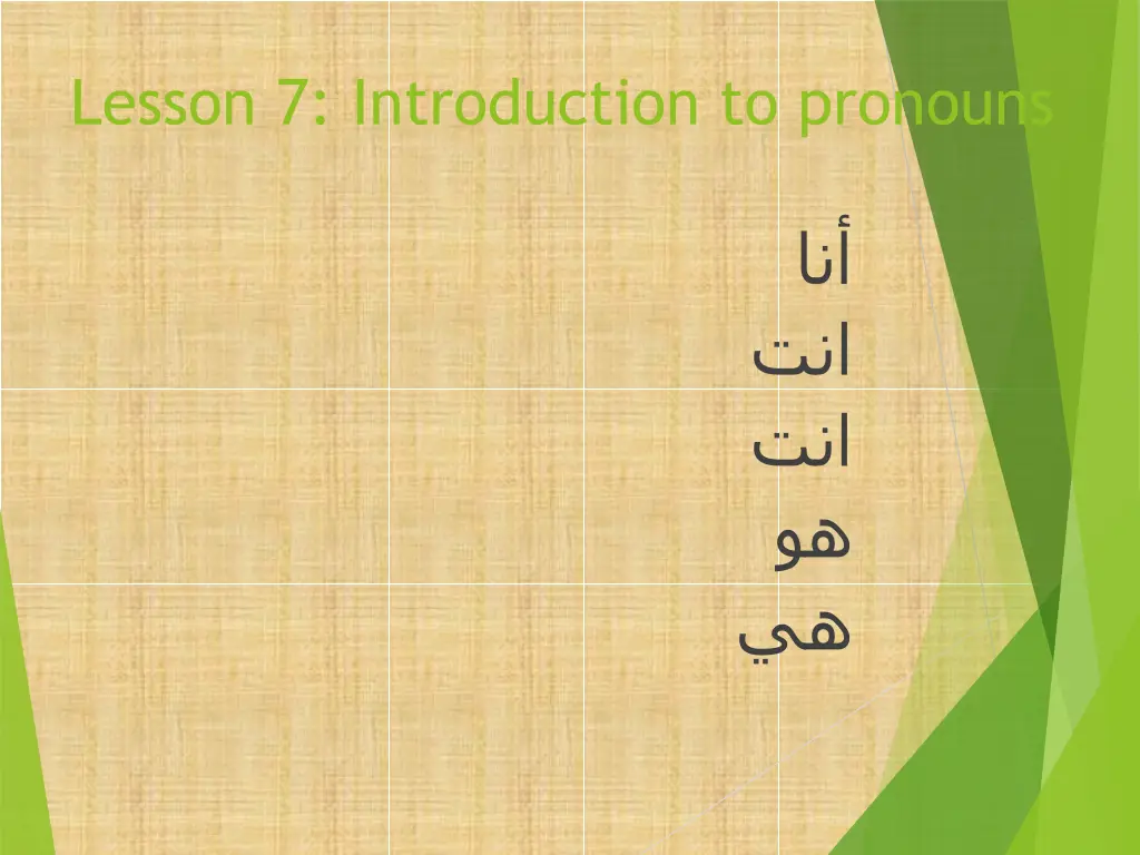 lesson 7 introduction to pronouns