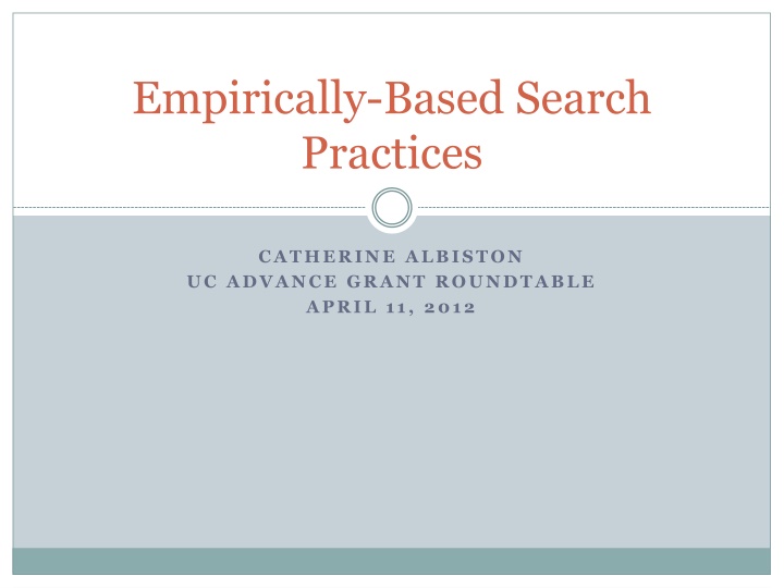 empirically based search practices