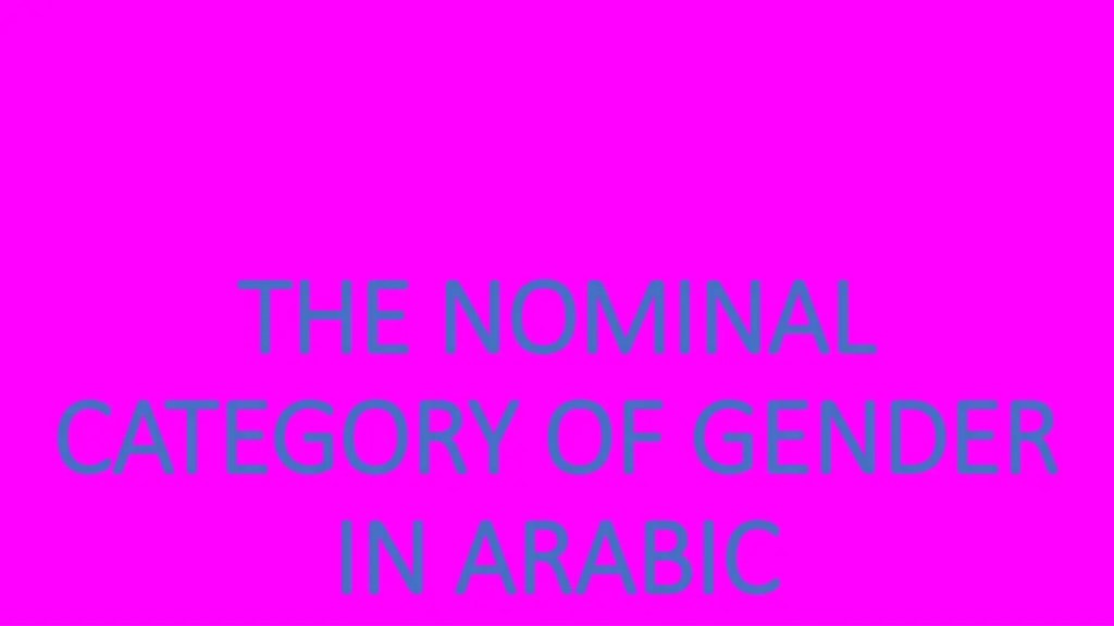 the nominal the nominal category of gender 1