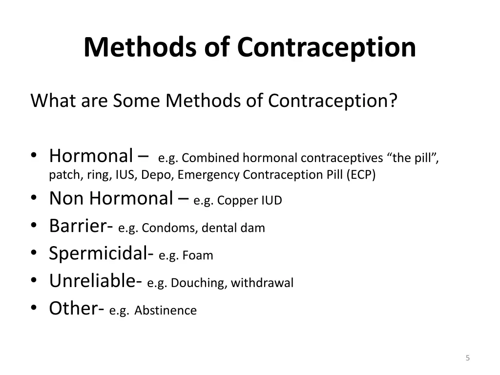 methods of contraception