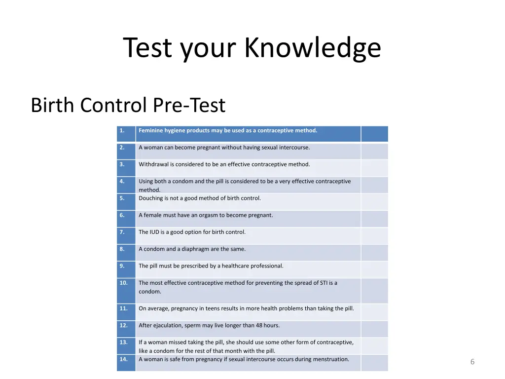 test your knowledge