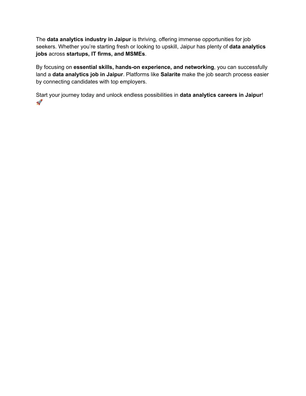 the data analytics industry in jaipur is thriving