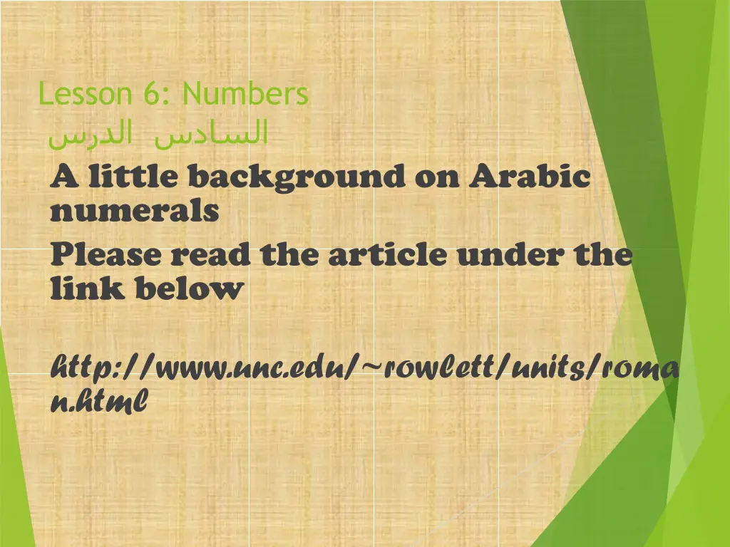 lesson 6 numbers a little background on arabic