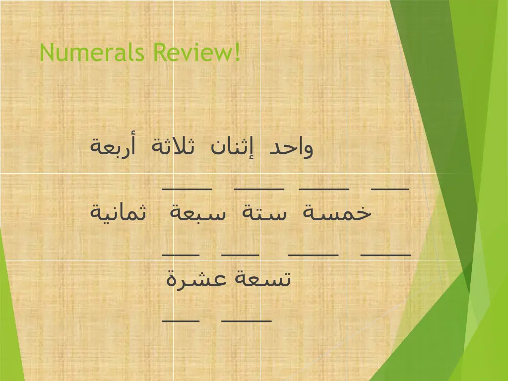 numerals review
