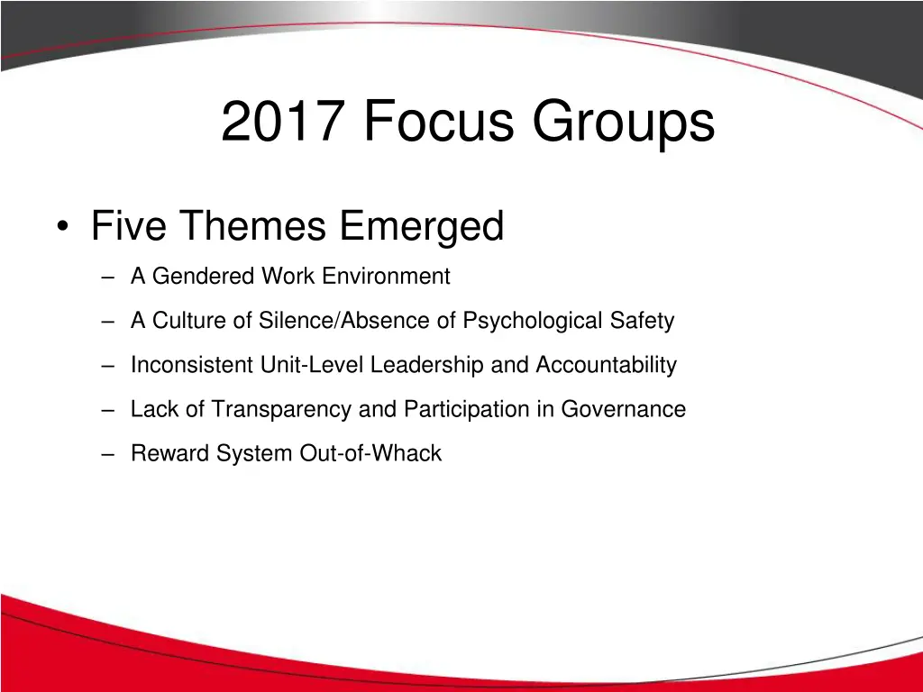 2017 focus groups