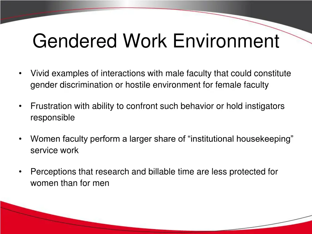 gendered work environment