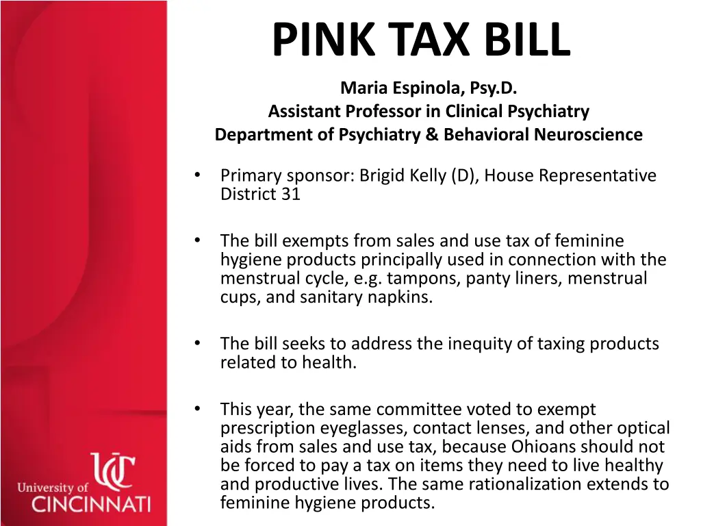 pink tax bill