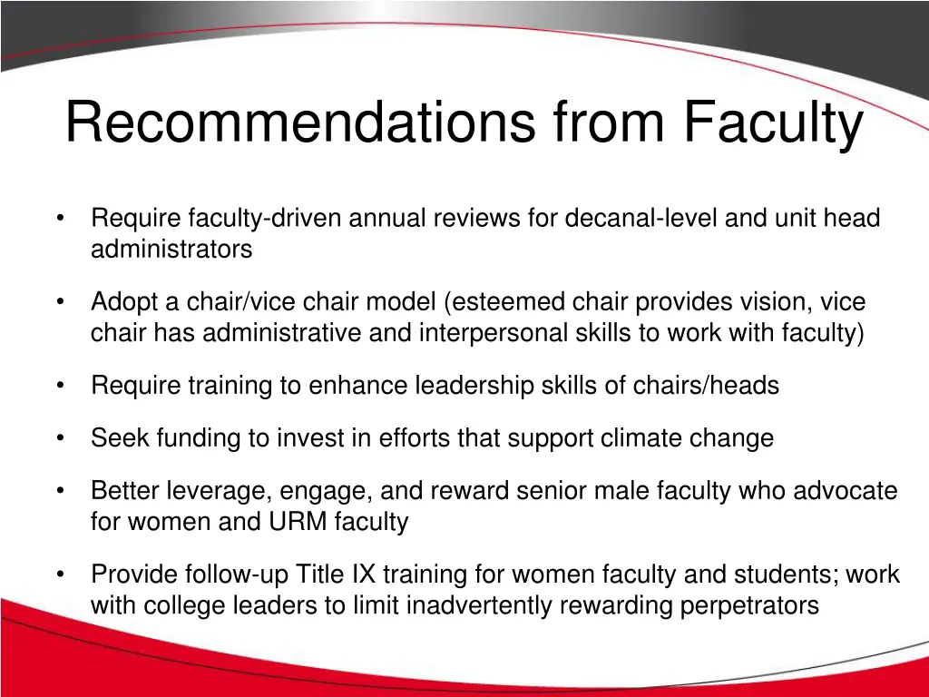 recommendations from faculty