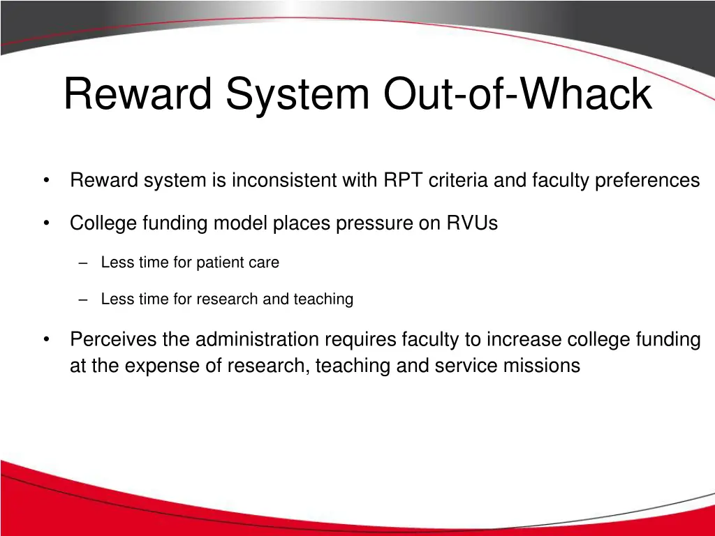 reward system out of whack